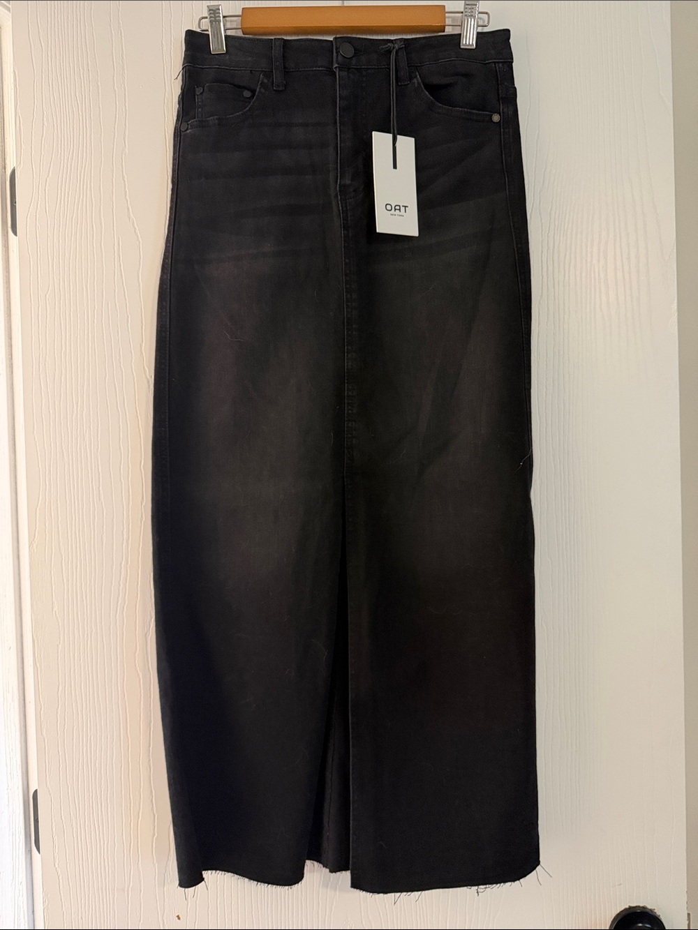 Oat New York Black Denim Maxi Skirt with Tag